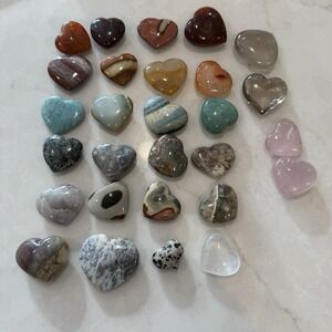 Heart/Puffy Heart Polished Stones And Healing Crystals Sold Individually LOT #2